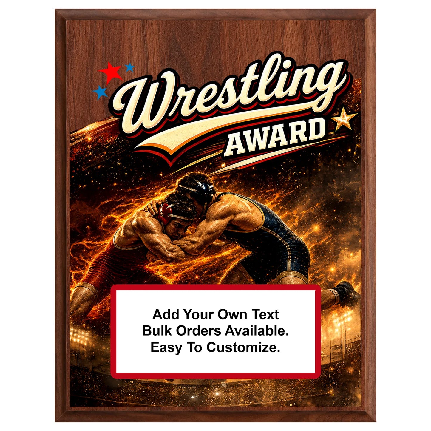 Personalized Wrestling Award Plaques - Design 5