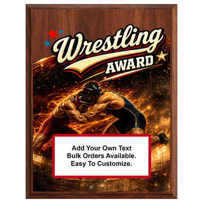 Personalized Wrestling Award Plaques - Design 5