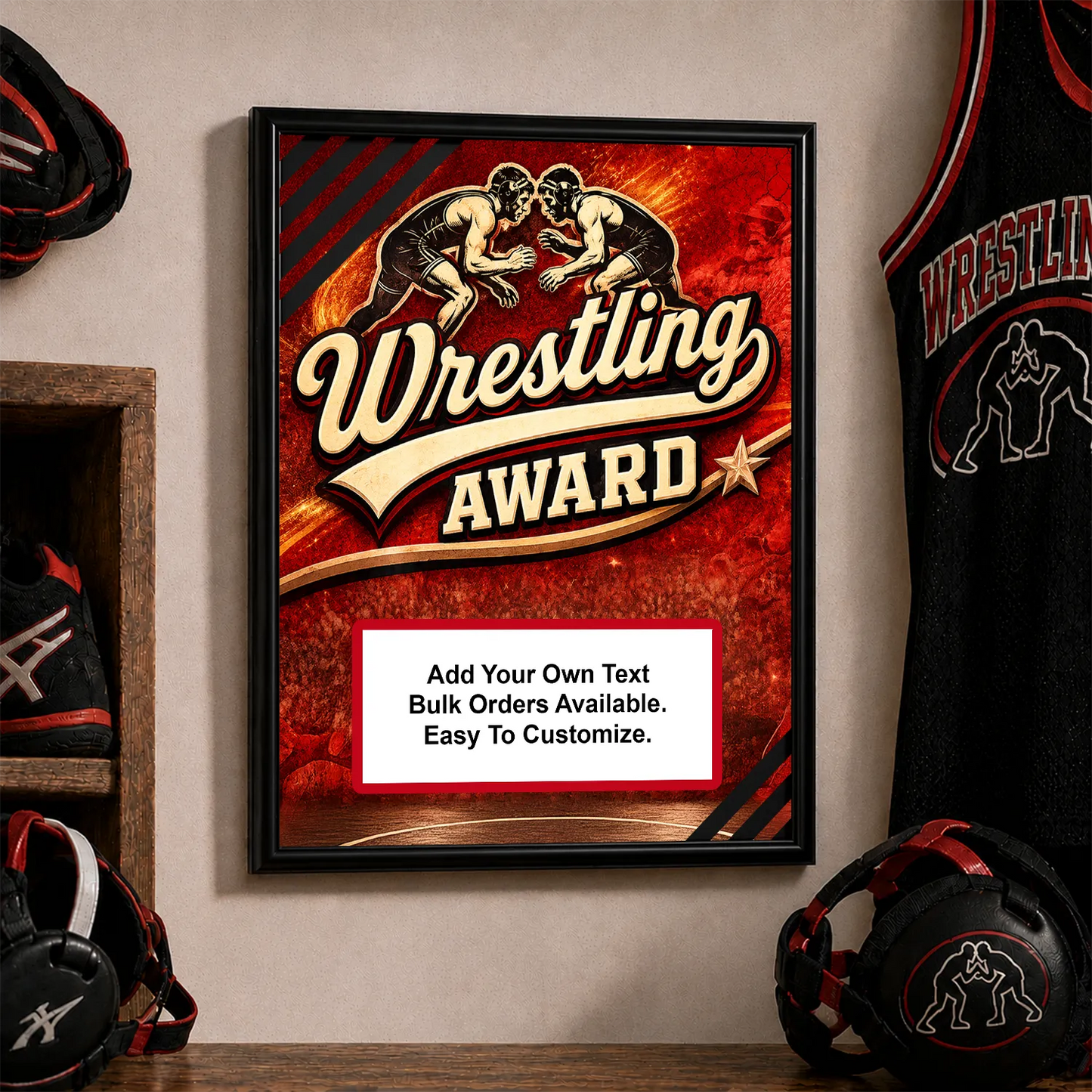 Personalized Wrestling Award Plaques - Design 5