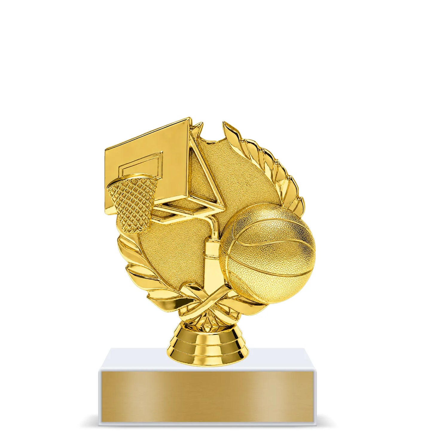 Basketball Trophy – Custom Award with Personalized Gold Plate, 4 Design Options