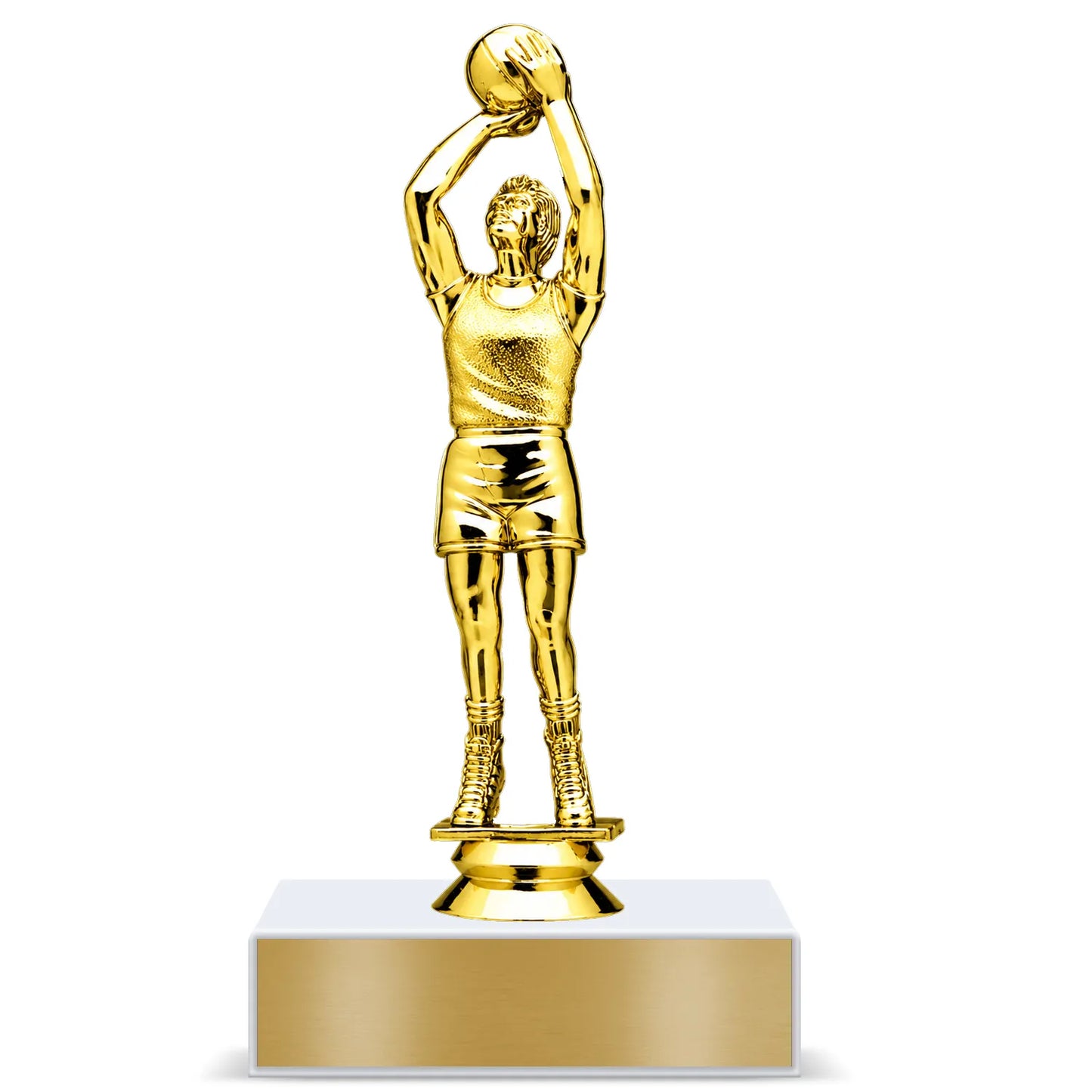Basketball Trophy – Custom Award with Personalized Gold Plate, 4 Design Options