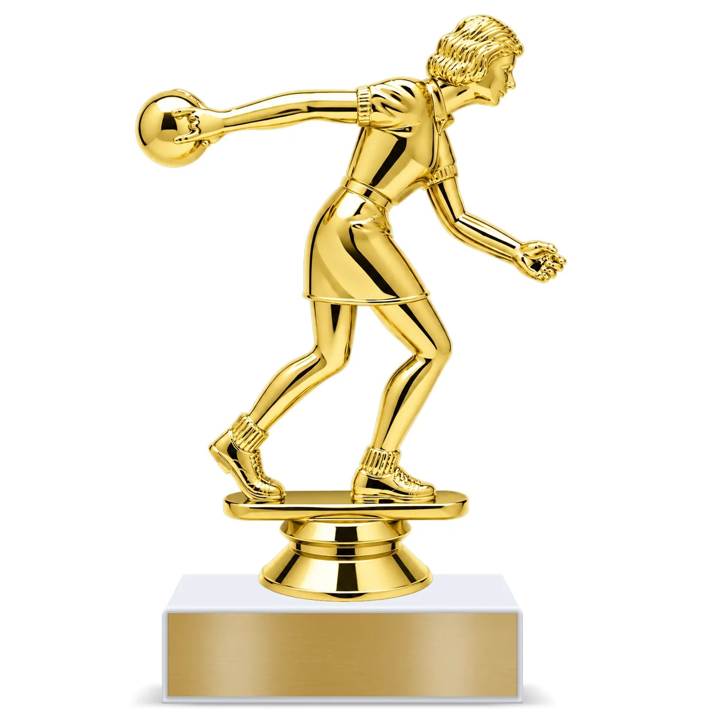 Bowling Trophy – Custom Award with Personalized Gold Plate, 4 Design Options