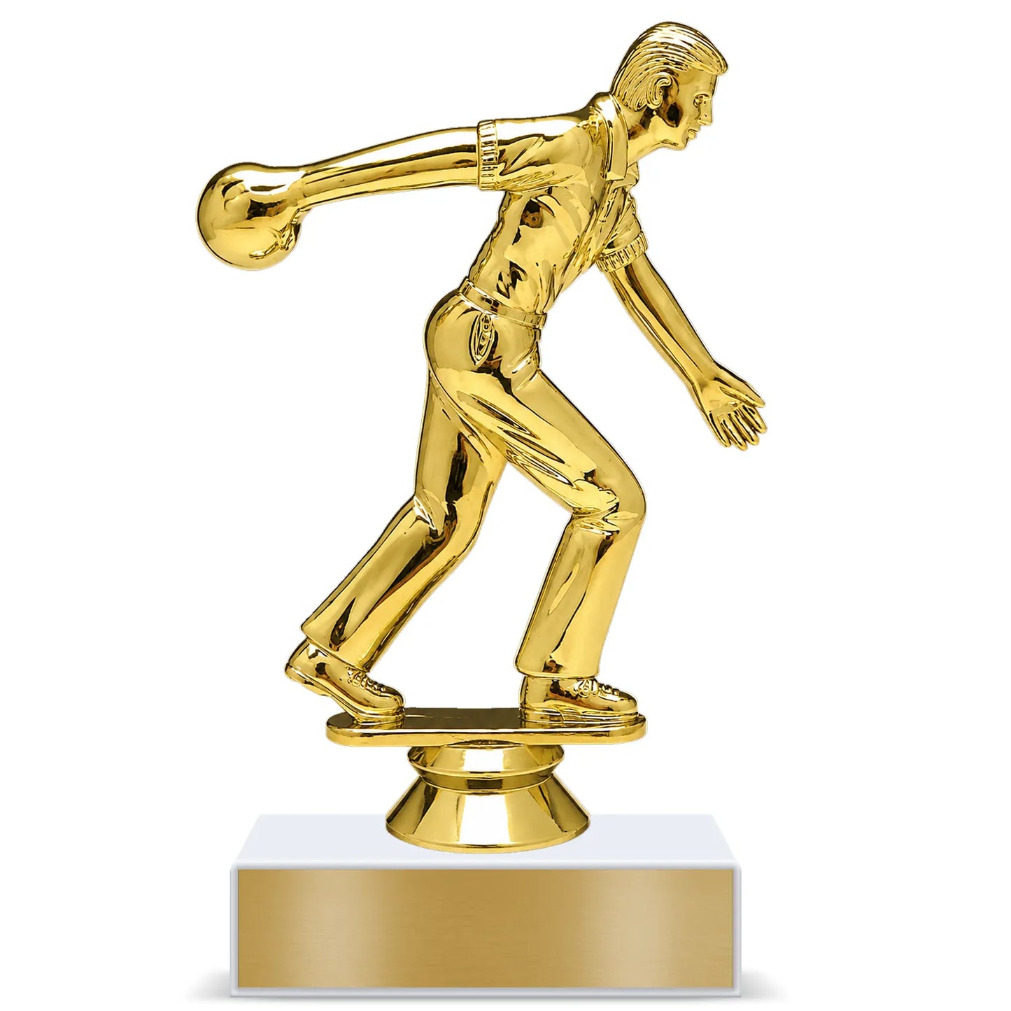 Bowling Trophy – Custom Award with Personalized Gold Plate, 4 Design Options