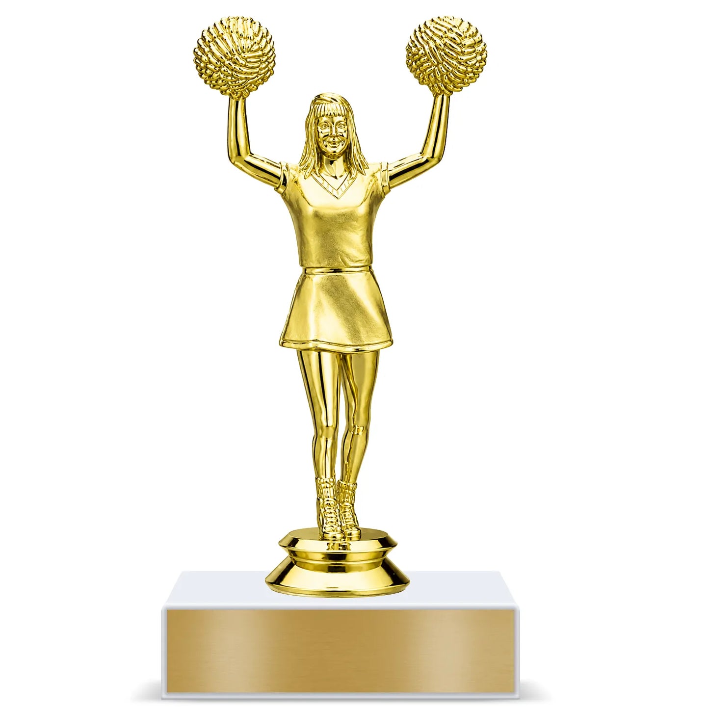 Cheerleading Trophy – Custom Award with Personalized Gold Plate, 3 Design Options
