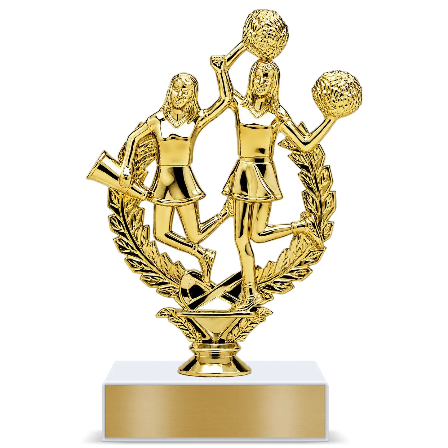 Cheerleading Trophy – Custom Award with Personalized Gold Plate, 3 Design Options