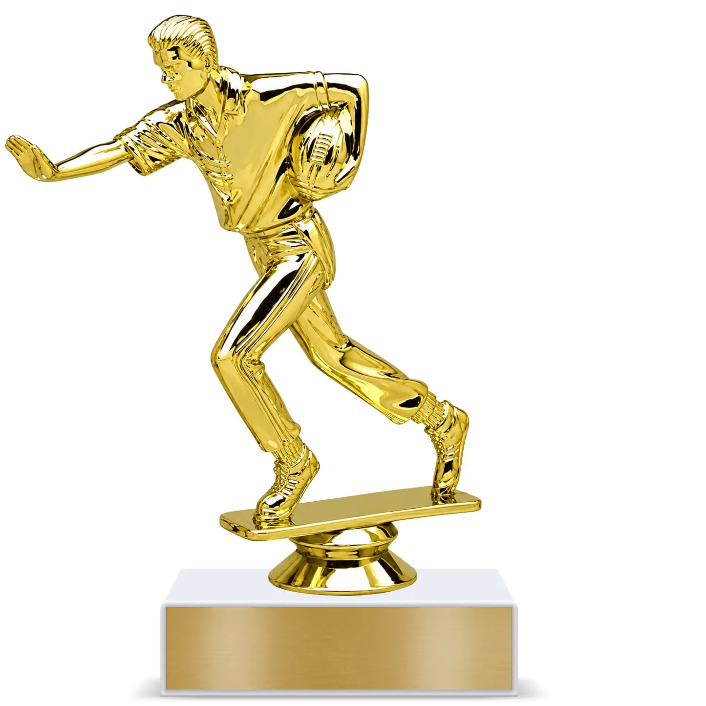 Football Trophy – Custom Award with Personalized Gold Plate, 4 Design Options