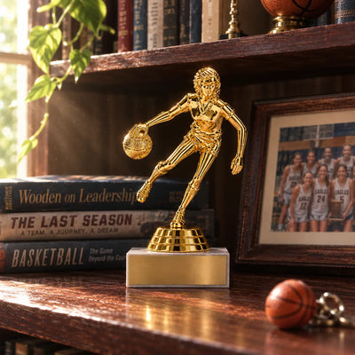 Basketball Trophy – Custom Award with Personalized Gold Plate, 4 Design Options