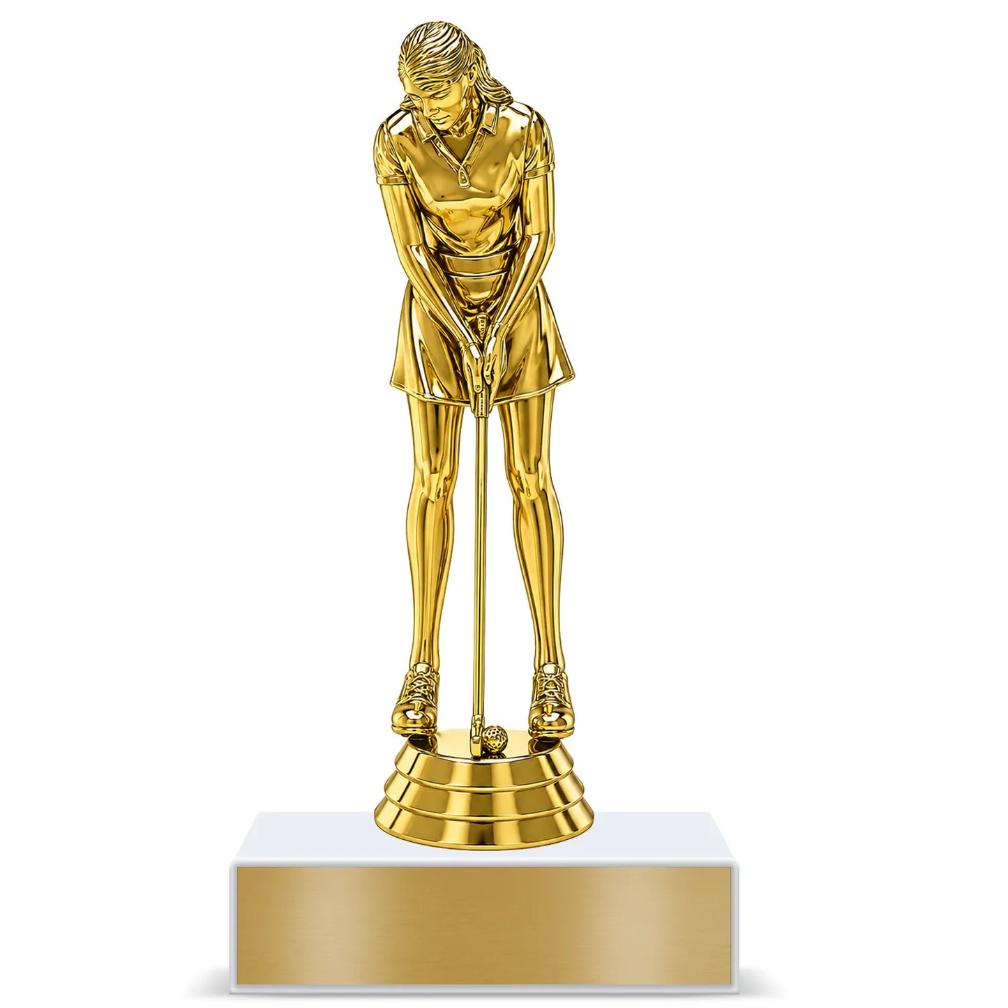 Golf Trophy – Custom Award with Personalized Gold Plate, 2 Design Options