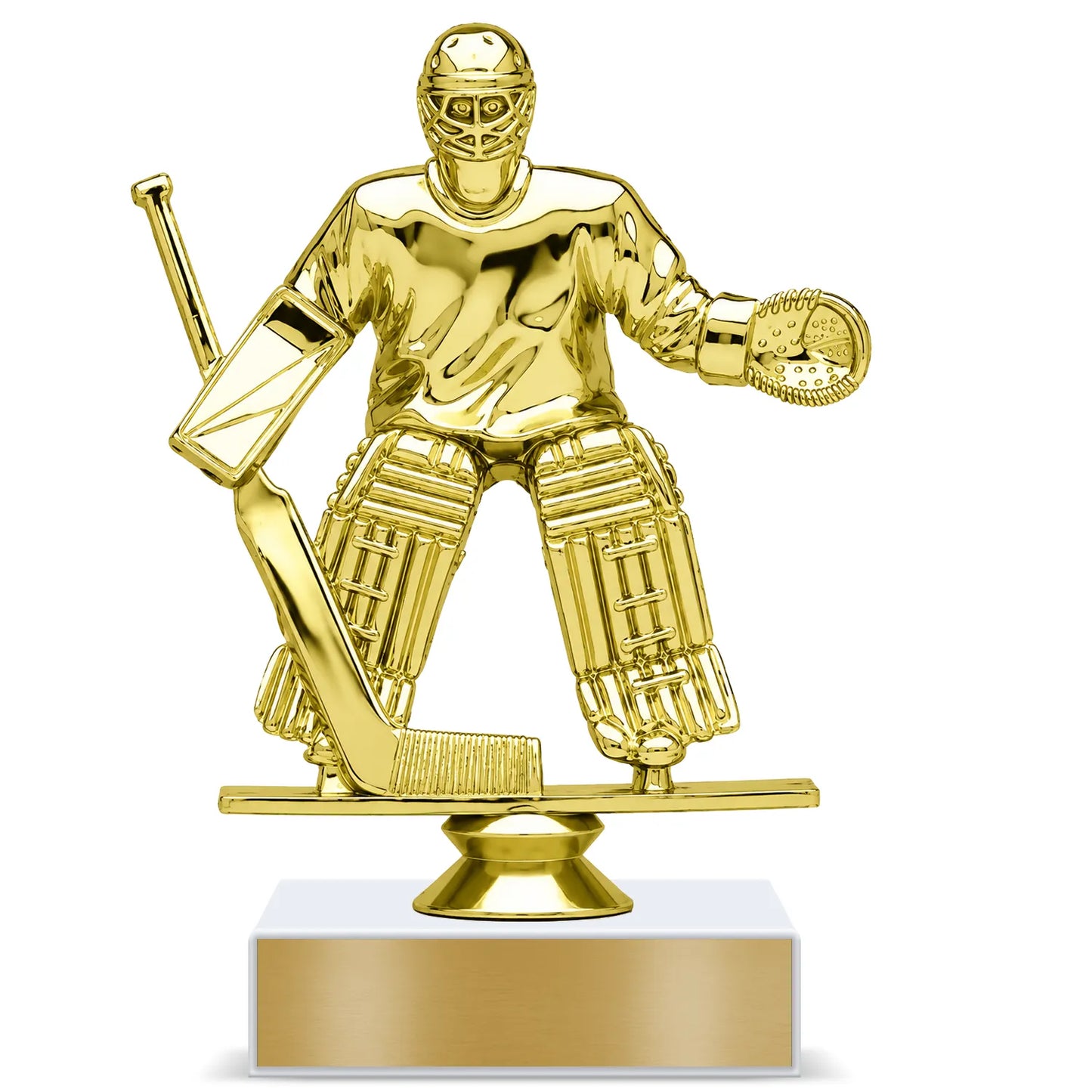Ice Hockey Trophy – Custom Award with Personalized Gold Plate, 4 Design Options