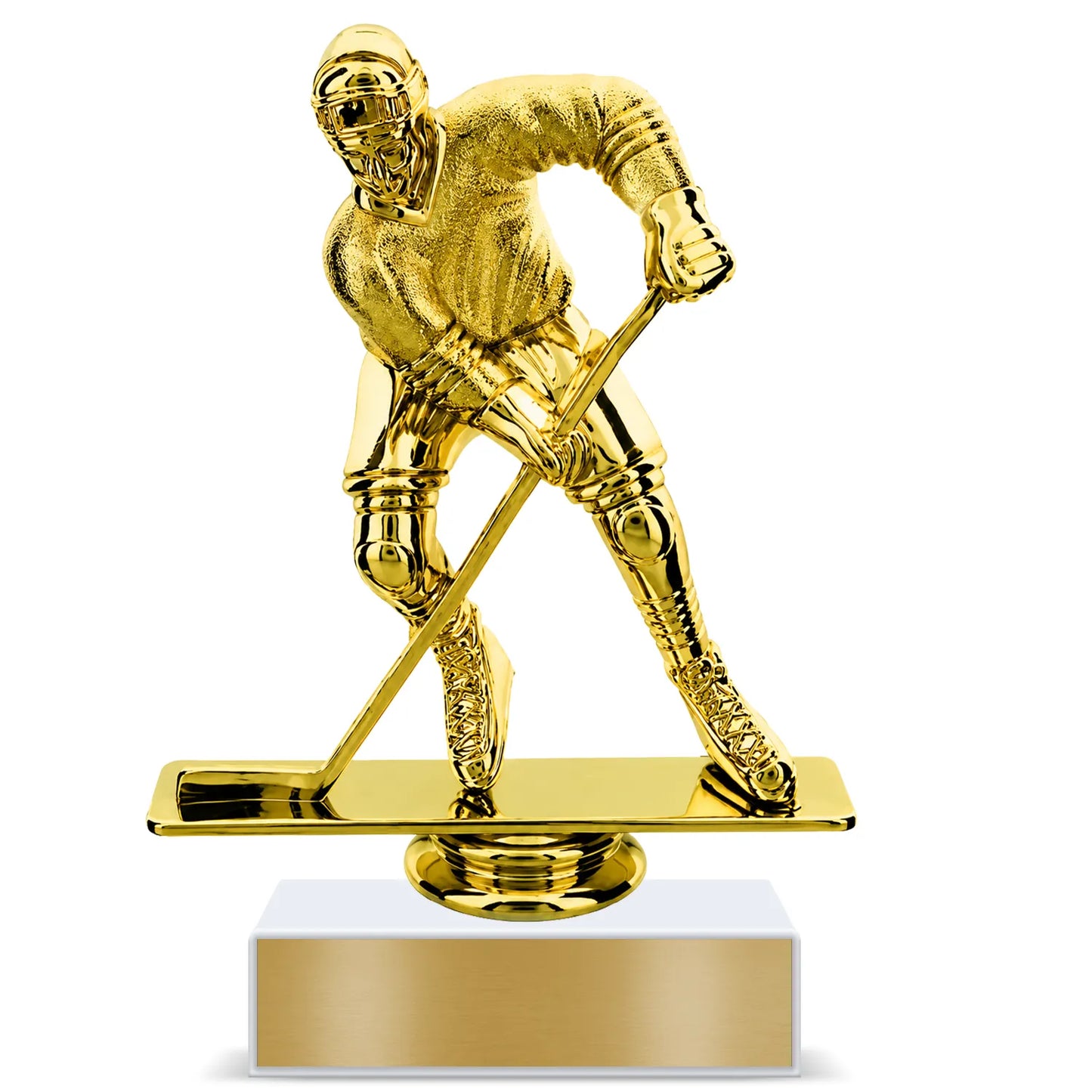 Ice Hockey Trophy – Custom Award with Personalized Gold Plate, 4 Design Options