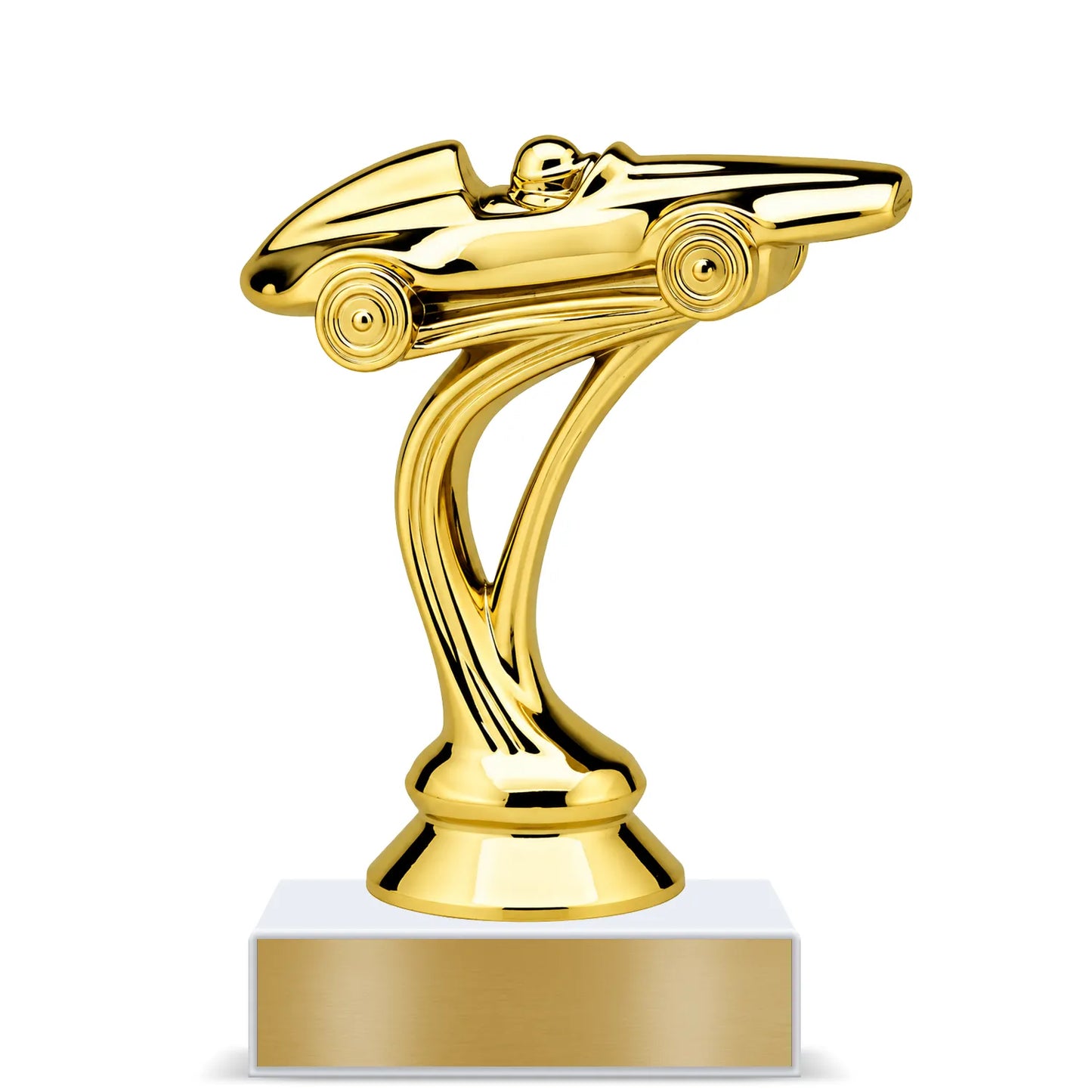 Pinewood Derby Trophy – Custom Award with Personalized Gold Plate, 3 Design Options