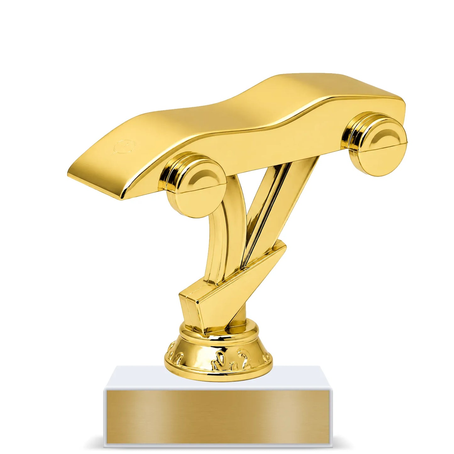 Pinewood Derby Trophy – Custom Award with Personalized Gold Plate, 3 Design Options