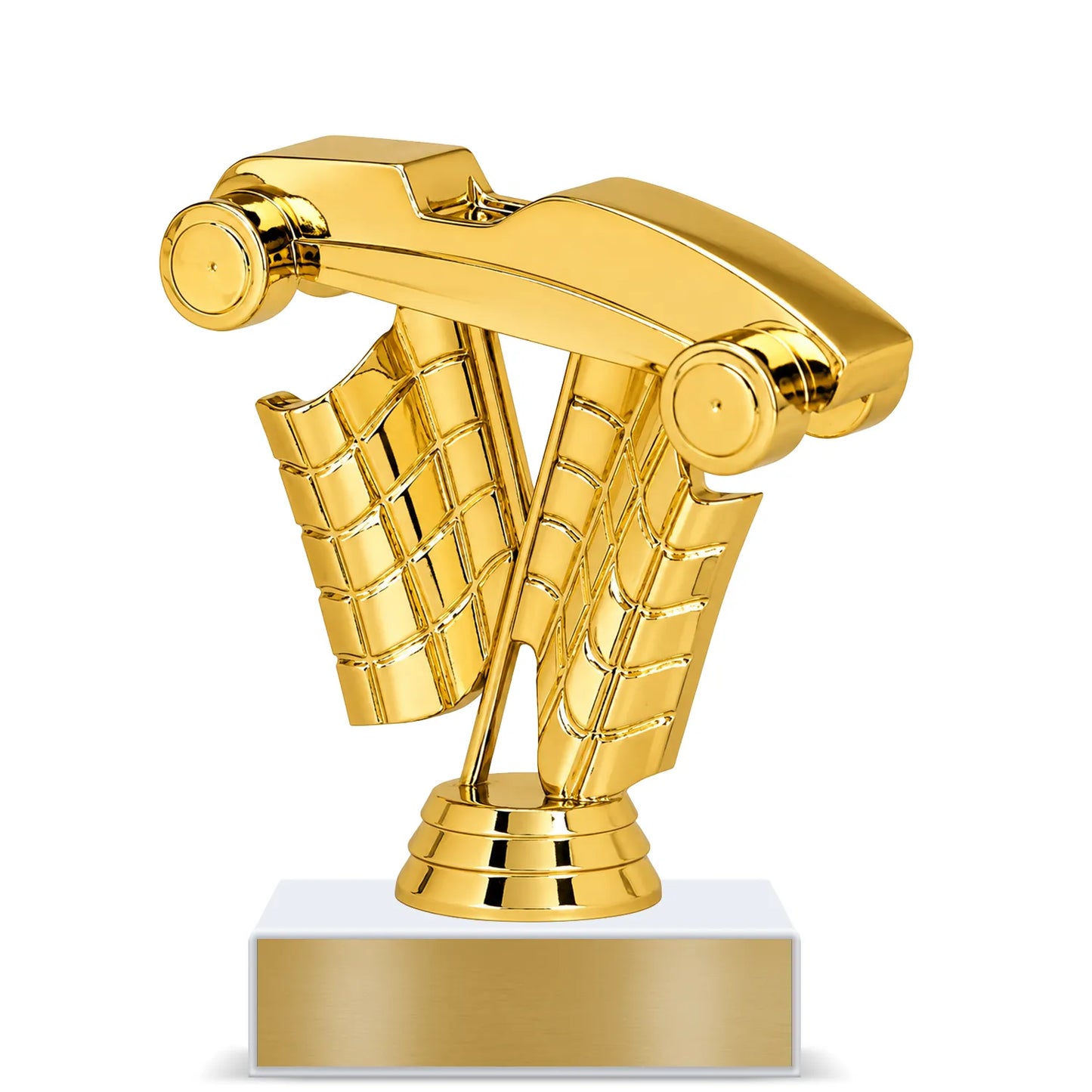 Pinewood Derby Trophy – Custom Award with Personalized Gold Plate, 3 Design Options