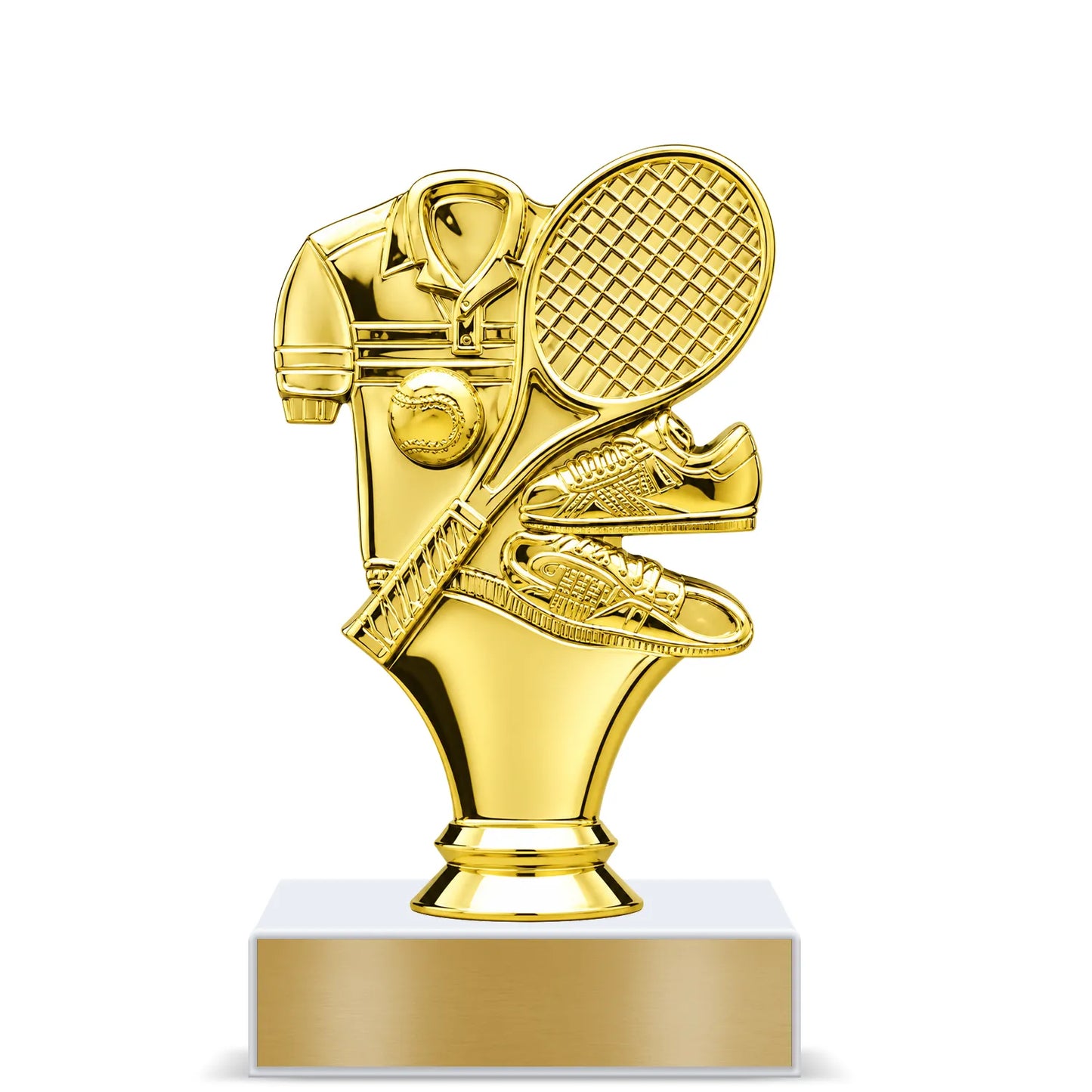 Tennis Trophy – Custom Award with Personalized Gold Plate, 2 Design Options
