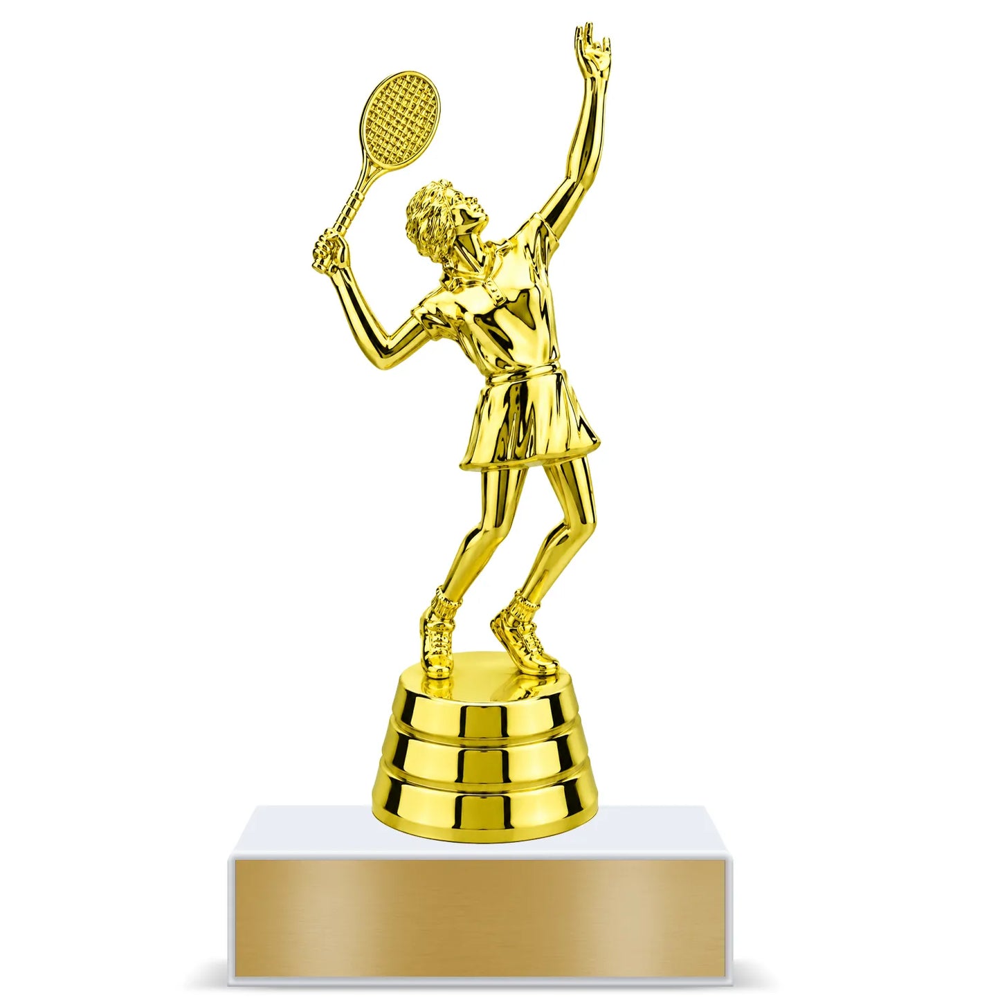 Tennis Trophy – Custom Award with Personalized Gold Plate, 2 Design Options