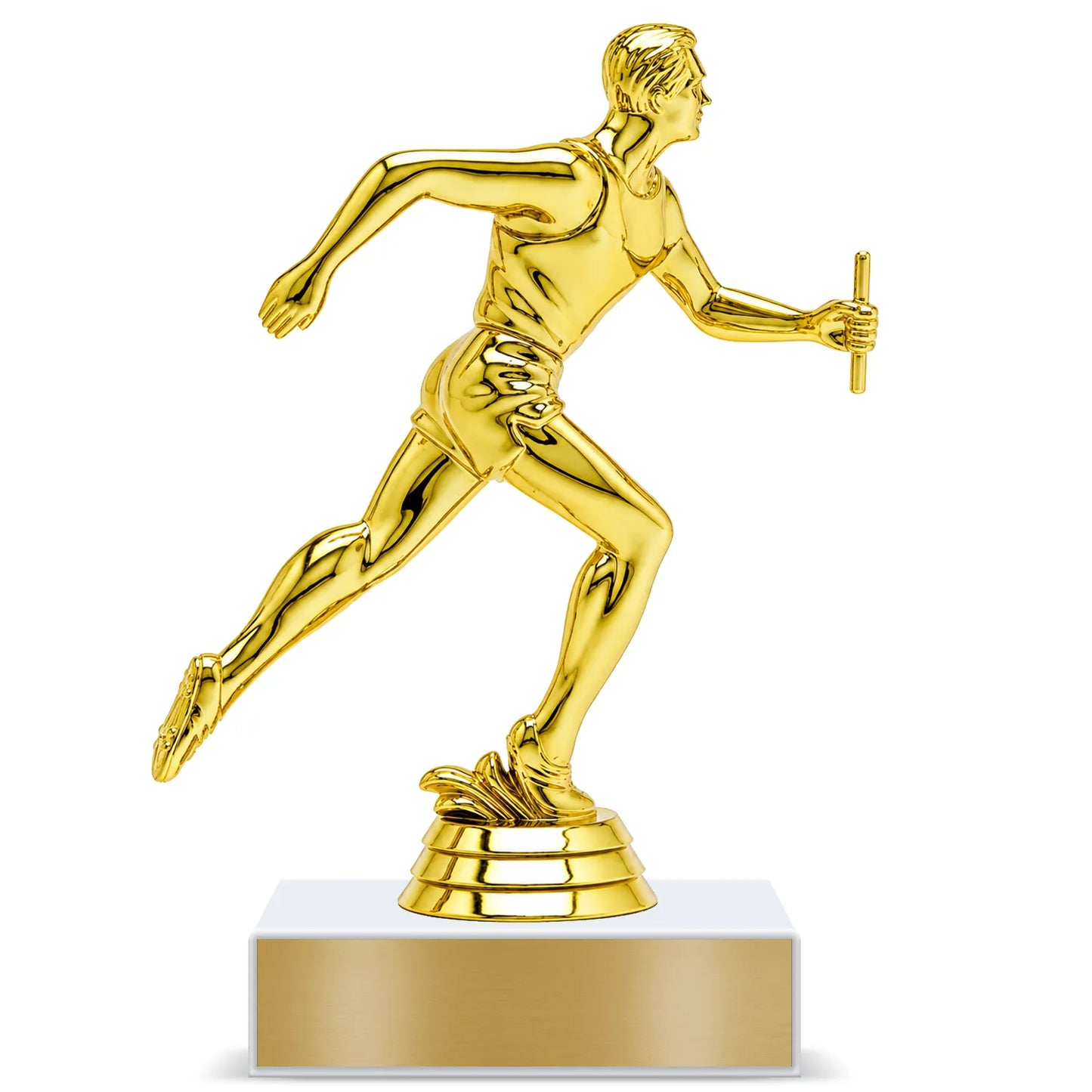 Track Trophy – Custom Award with Personalized Gold Plate, 3 Design Options