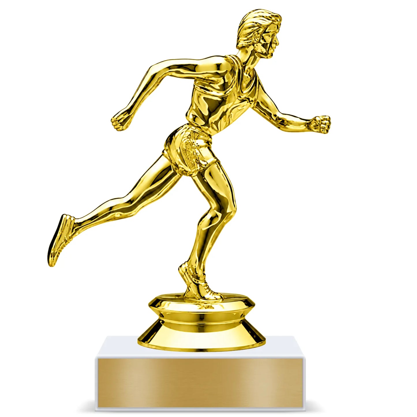 Track Trophy – Custom Award with Personalized Gold Plate, 3 Design Options