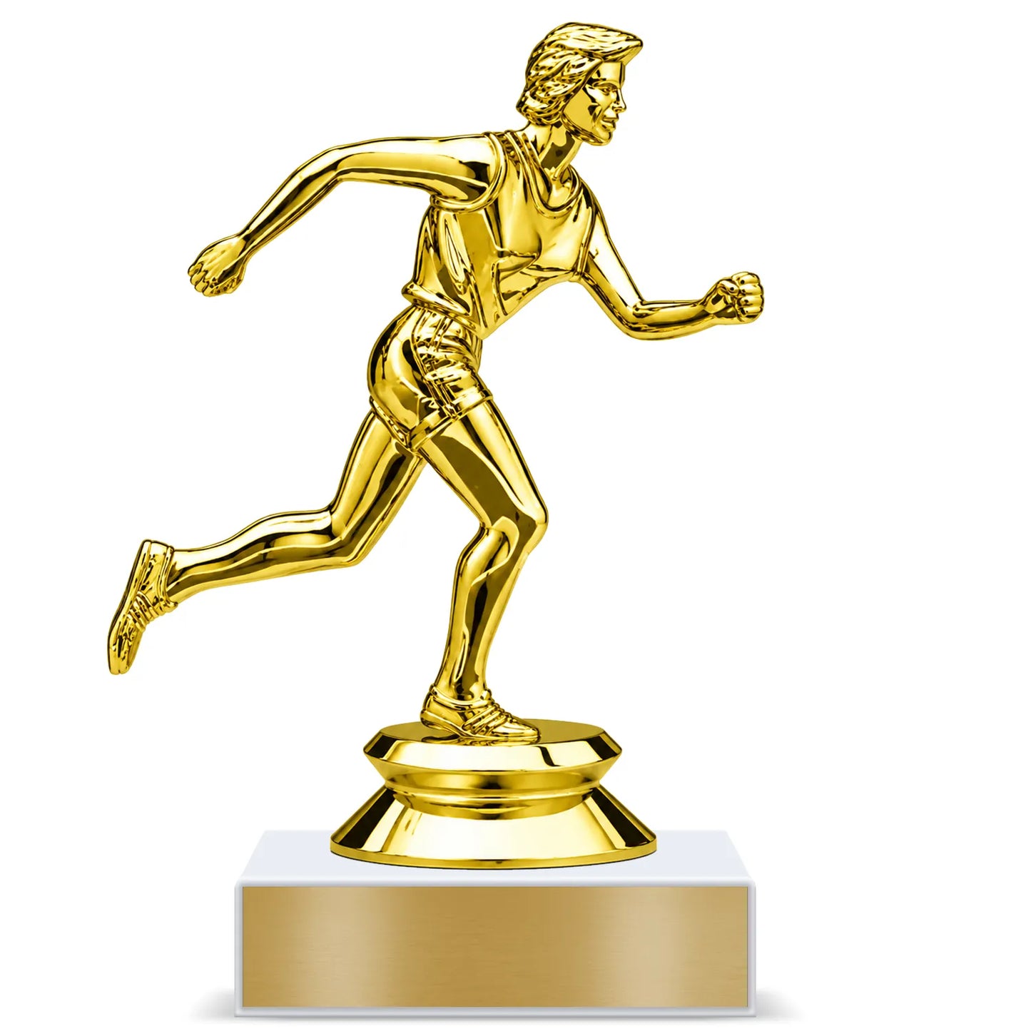 Track Trophy – Custom Award with Personalized Gold Plate, 3 Design Options