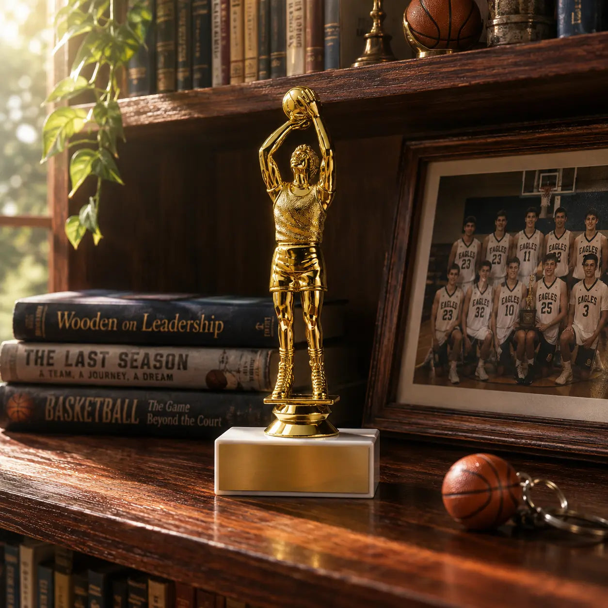 Basketball Trophy – Custom Award with Personalized Gold Plate, 4 Design Options