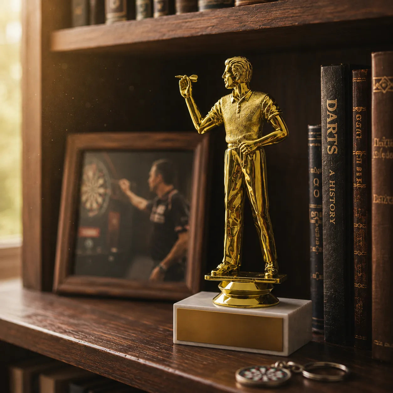 Darts Trophy – Custom Award with Personalized Gold Plate, 4 Design Options