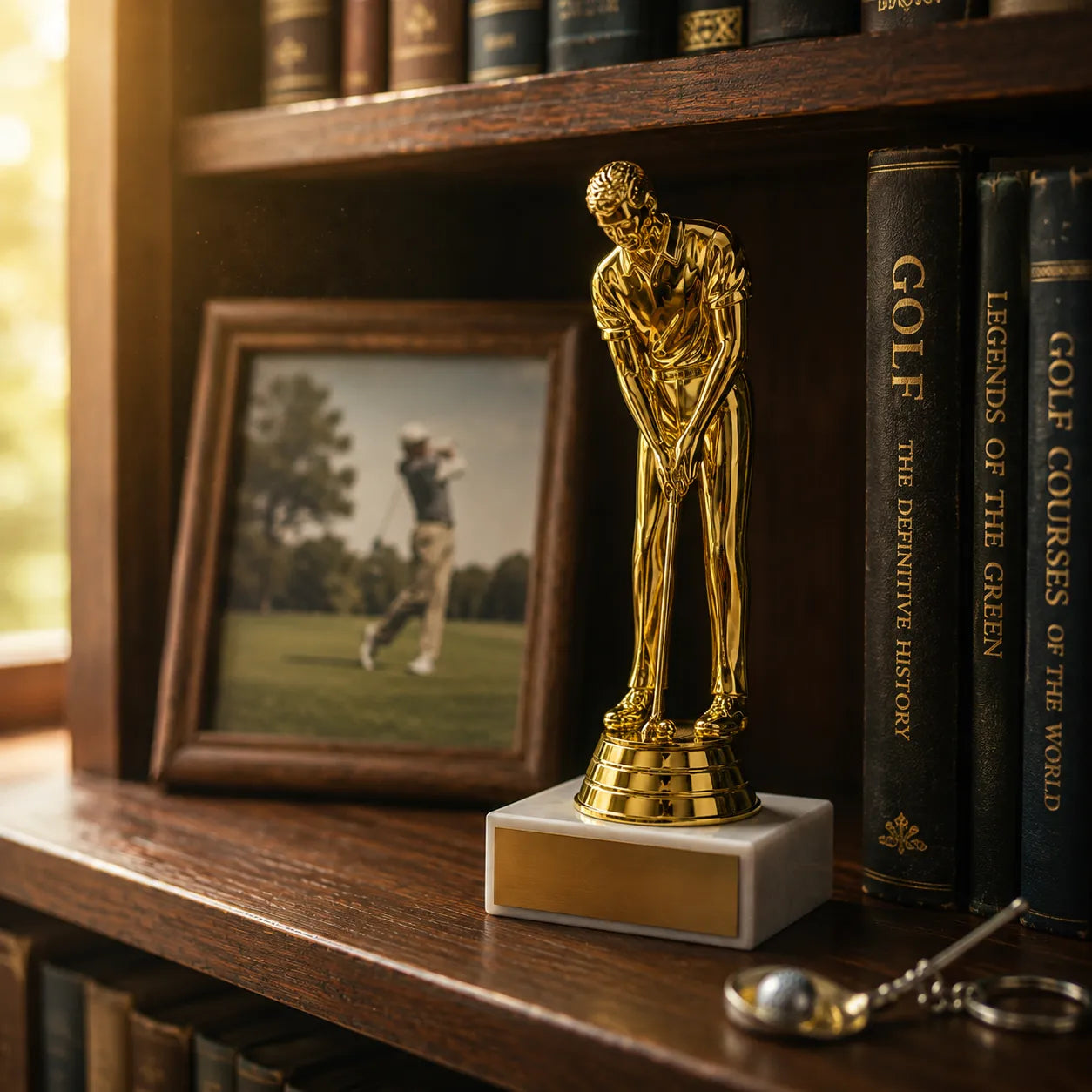 Golf Trophy – Custom Award with Personalized Gold Plate, 2 Design Options