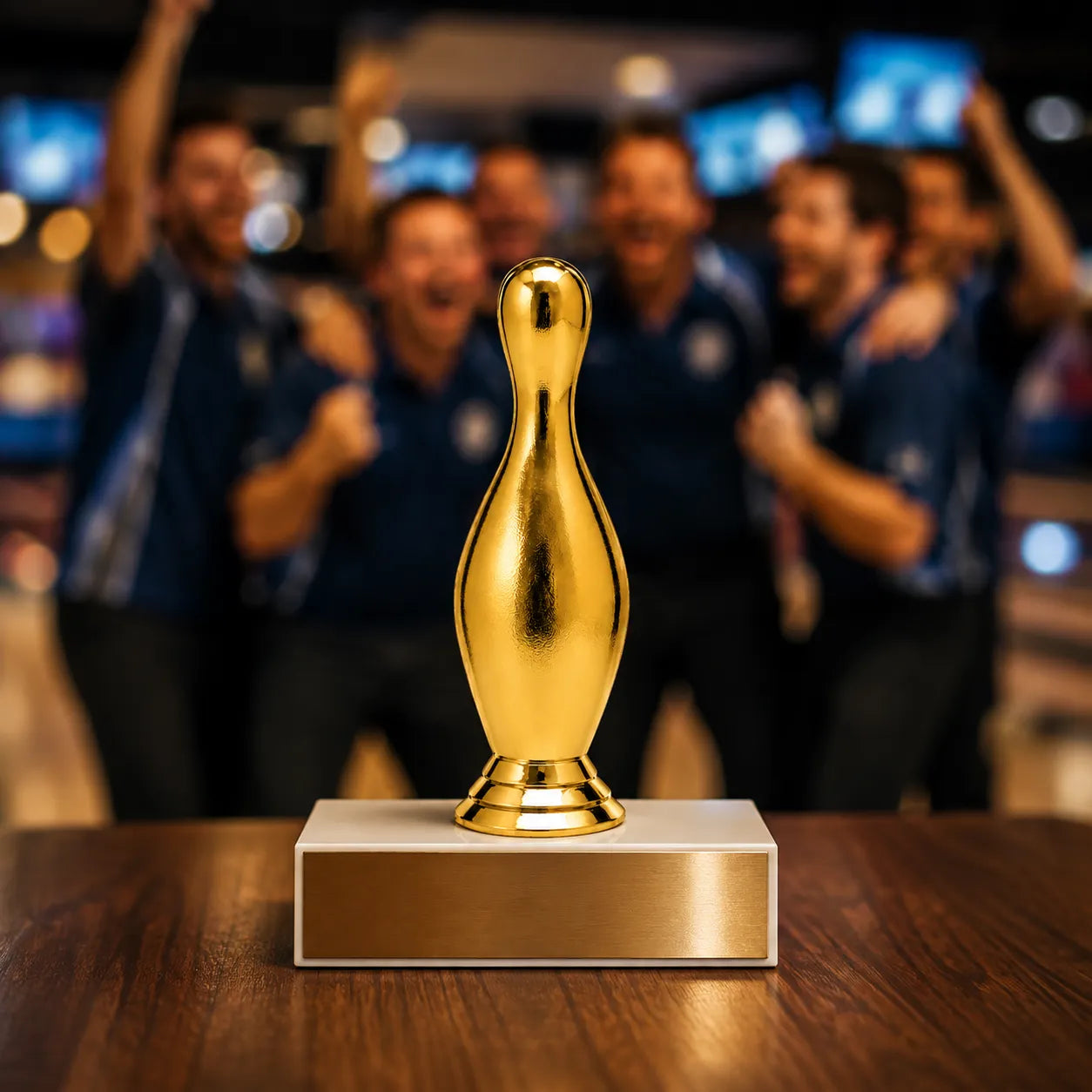 Bowling Trophy – Custom Award with Personalized Gold Plate, 4 Design Options