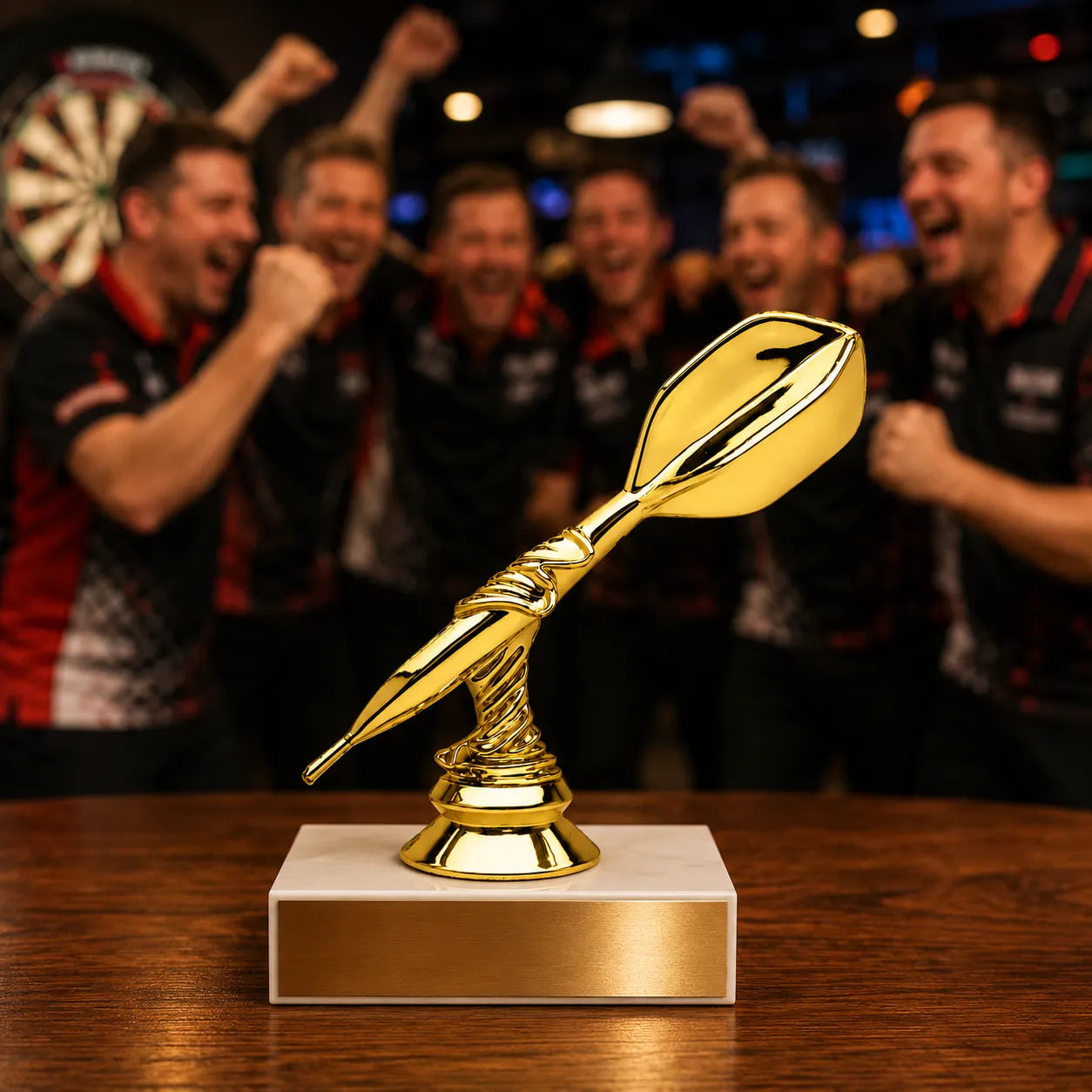 Darts Trophy – Custom Award with Personalized Gold Plate, 4 Design Options