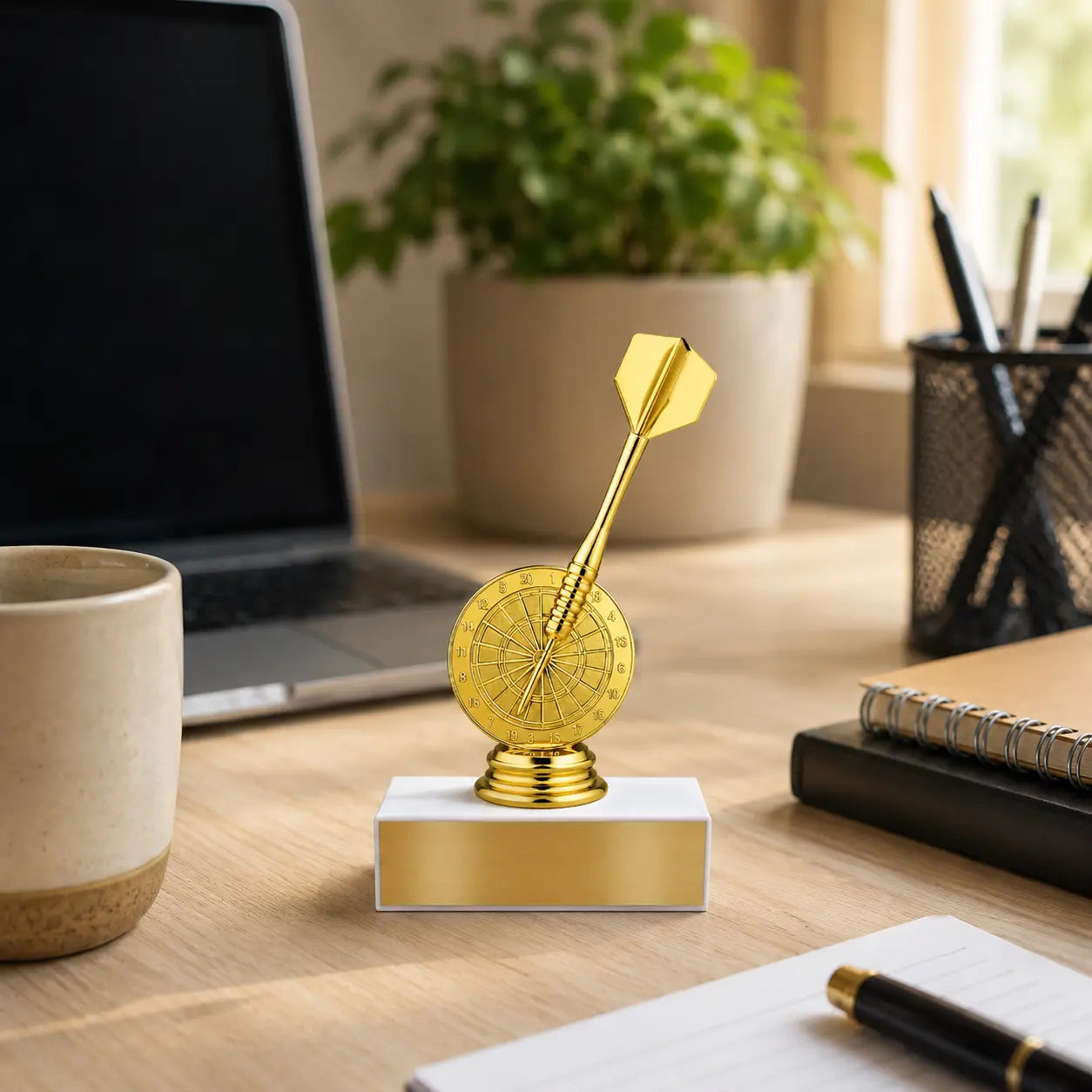 Darts Trophy – Custom Award with Personalized Gold Plate, 4 Design Options