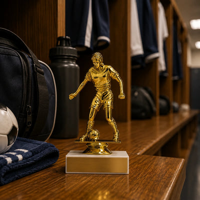 Soccer Trophy – Custom Award with Personalized Gold Plate, 2 Design Options