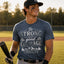 "Be Strong and of a Good Courage" Joshua 1:9 Christian T-Shirt | Gildan 6400 Soft Style Tee | Faith-Based Bible Verse Shirt for Men & Women