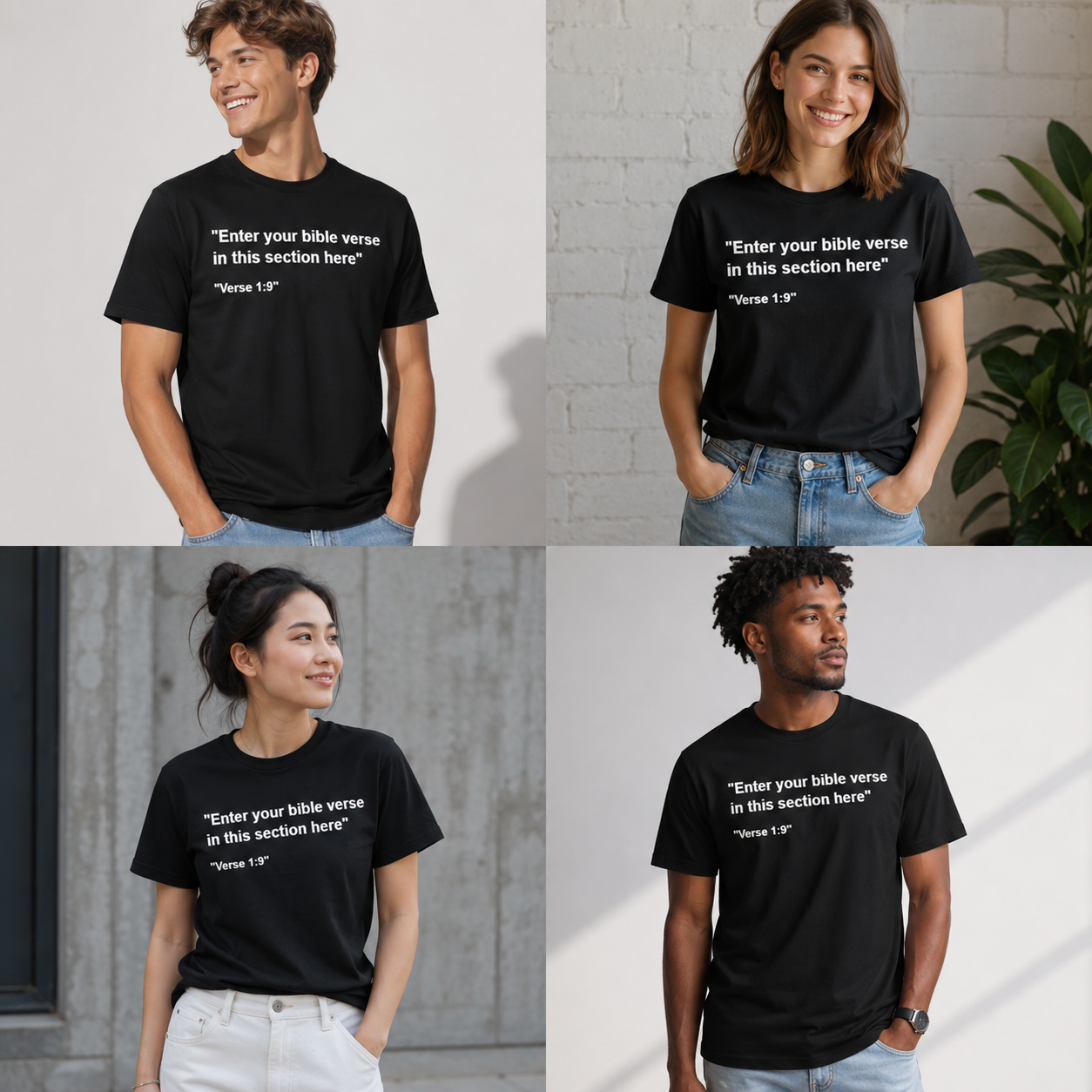 Personalized Bible Verse Christian T-Shirt - Custom Scripture Tee - Gildan 6400 Soft Style - Add Your Own Verse