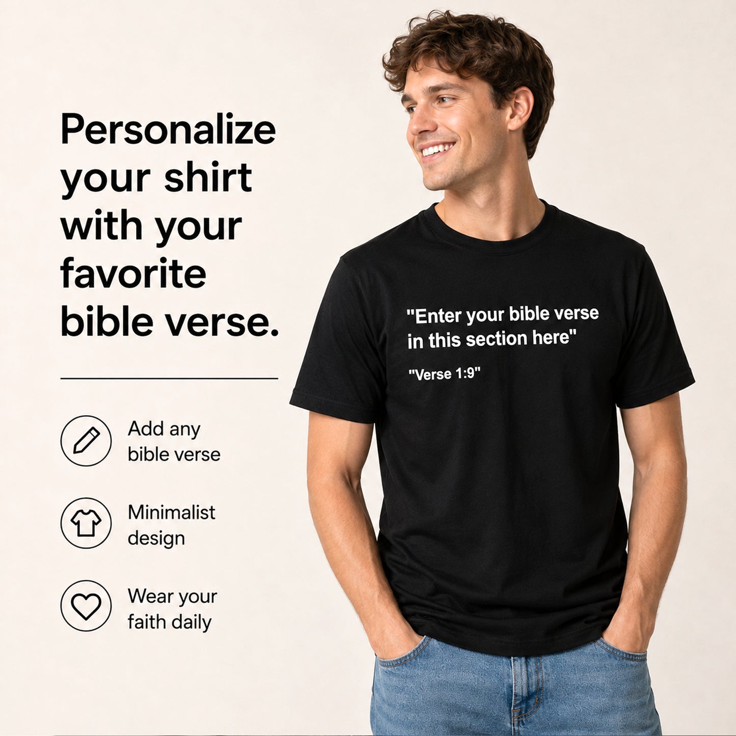 Personalized Bible Verse Christian T-Shirt - Custom Scripture Tee - Gildan 6400 Soft Style - Add Your Own Verse