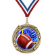 2.75" Swirling Star Football Medal – Gold, Silver & Bronze with 30 Ribbon Options