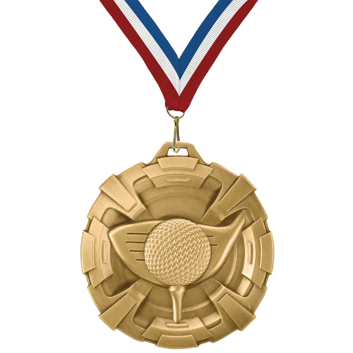 Golf Medals - League & Tournament Awards, 2 3/4" Carbonite Medal in Gold, Silver & Bronze