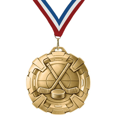 Ice Hockey Medals - Youth Team Awards, 2 3/4" Carbonite Medal in Gold, Silver & Bronze