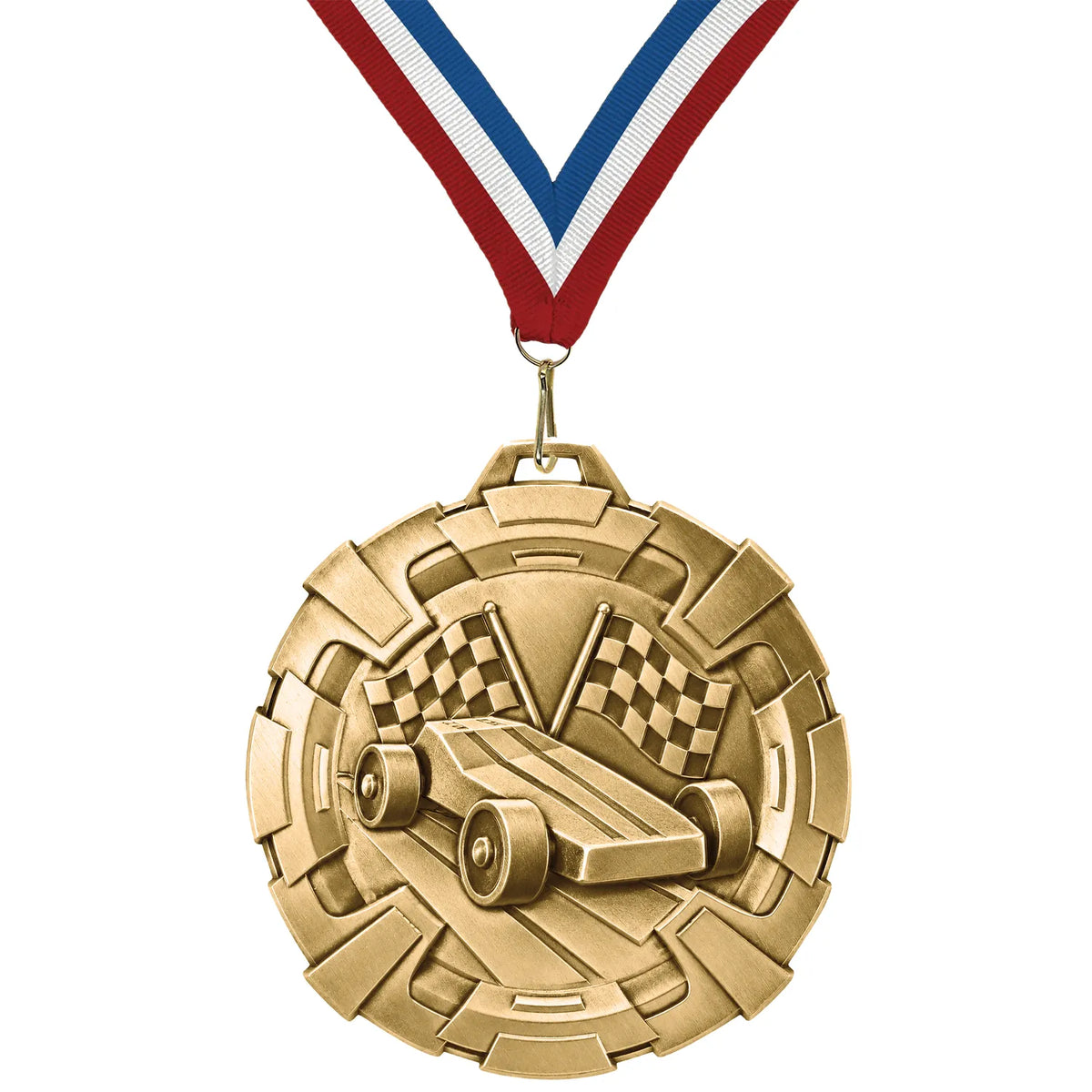 Pinewood Derby Medals - Pack & Race Day Awards, 2 3/4" Carbonite Medal in Gold, Silver & Bronze