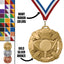 Golf Medals - League & Tournament Awards, 2 3/4" Carbonite Medal in Gold, Silver & Bronze