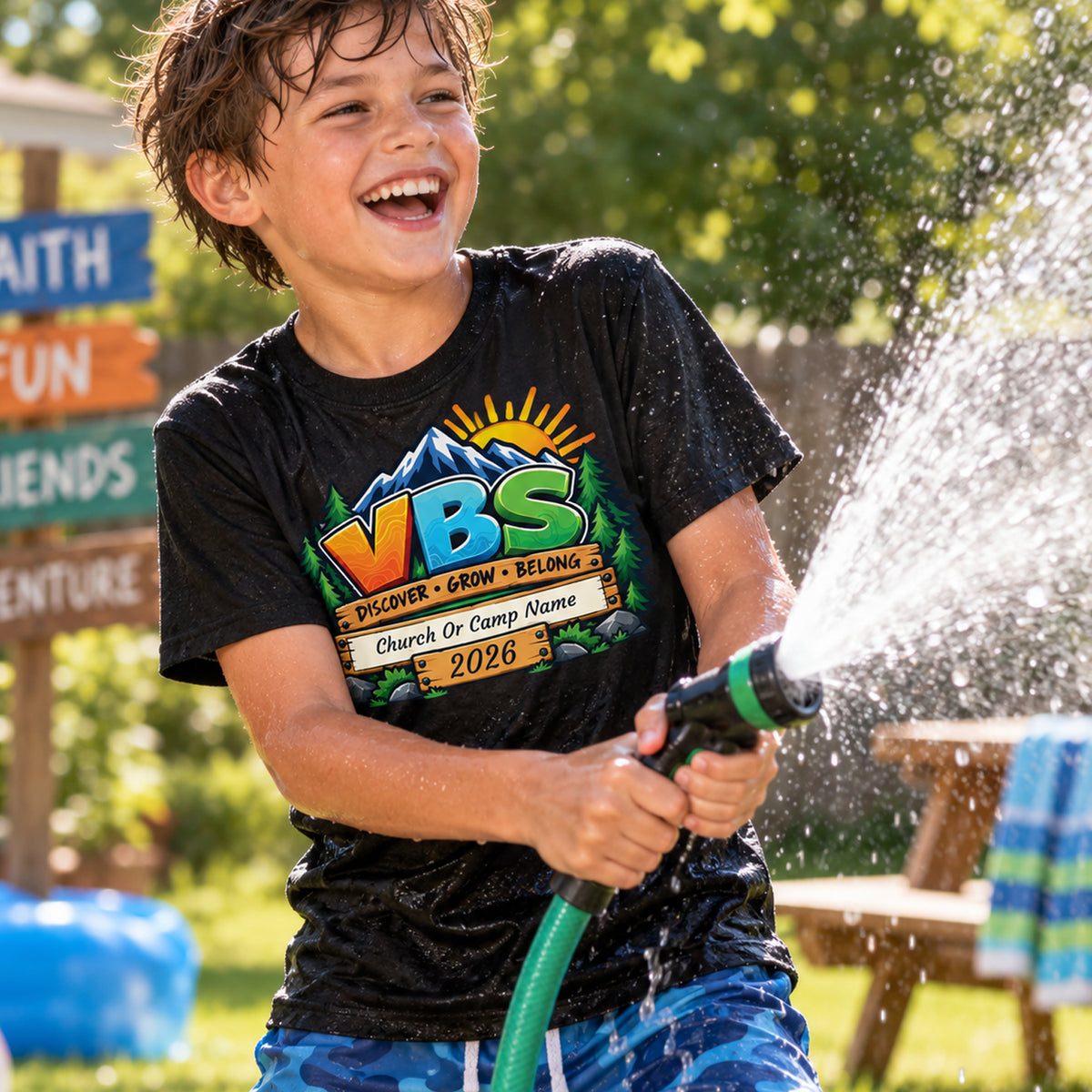 Gildan 5000B Youth T-Shirt – VBS1 – Vacation Bible School Shirt – Discover Grow Belong