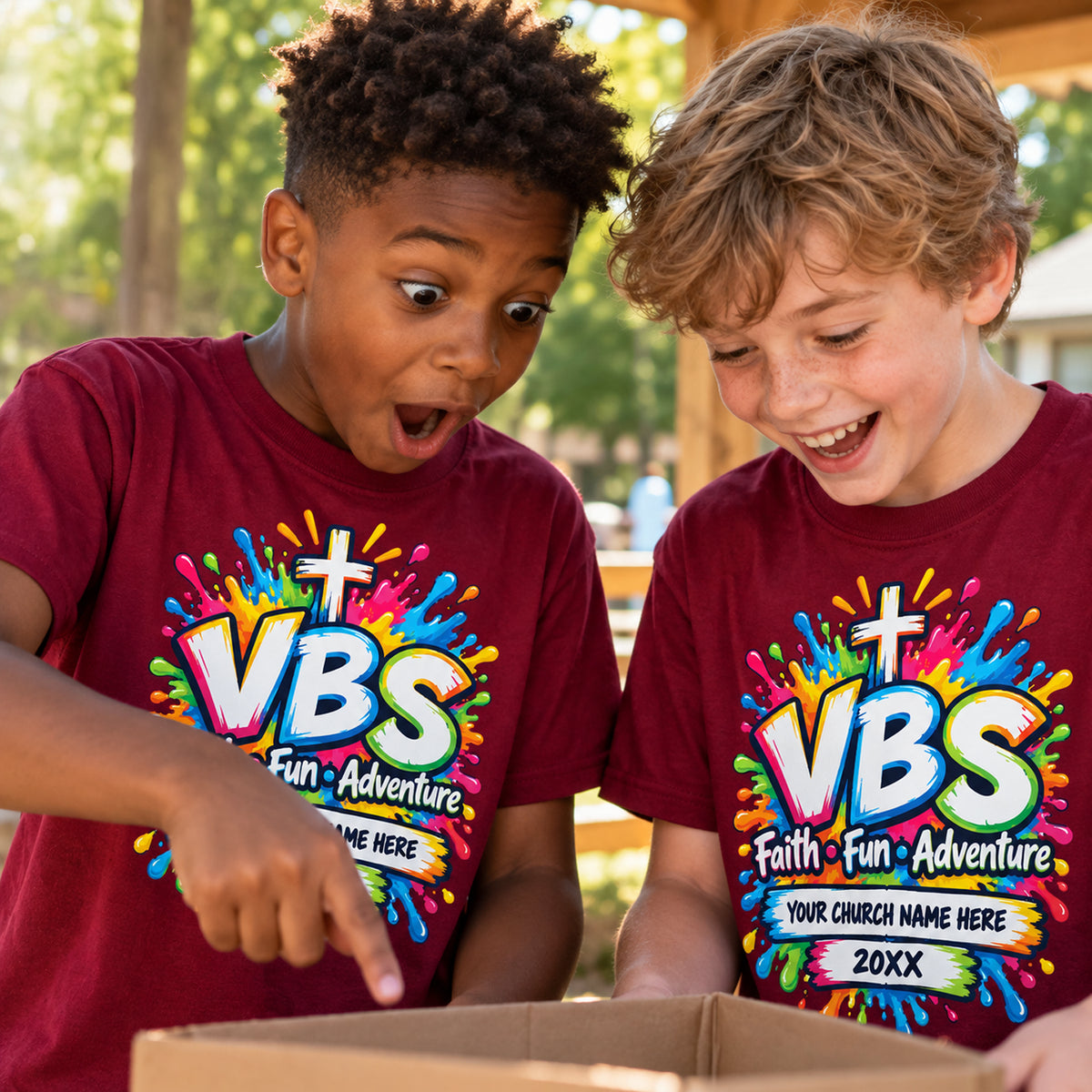 Gildan 5000B Youth T-Shirt – VBS2 – Vacation Bible School Shirt – Faith Fun Adventure