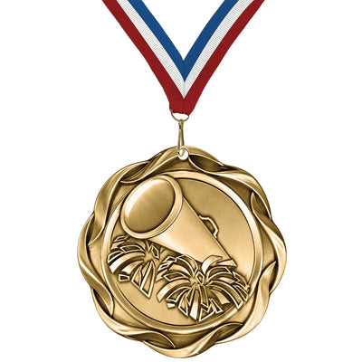 Cheerleading Medal - Squad & Competition Awards, 2-1/4" Fusion Medal in Gold, Silver & Bronze