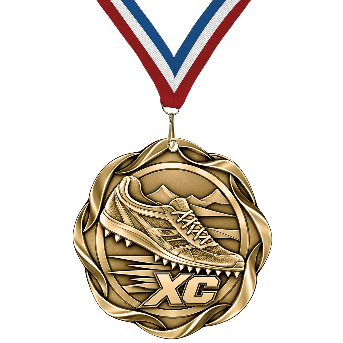 Cross Country Medals - Team & Meet Awards, 2-1/4" Fusion Medal in Gold, Silver & Bronze