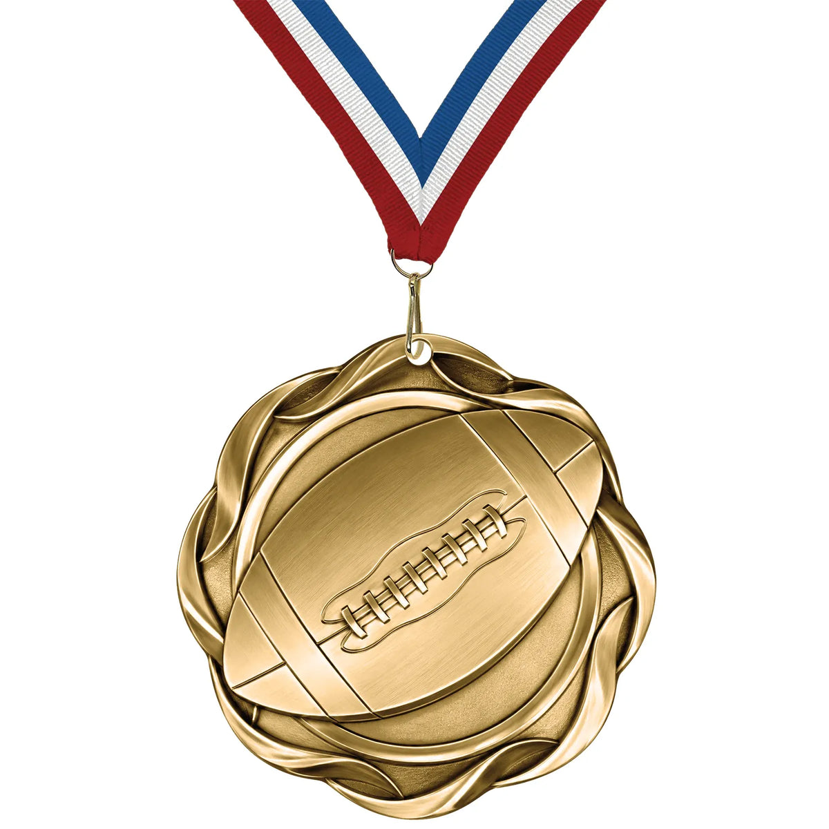 Football Medals - Youth Team Awards, 2-1/4" Fusion Medal in Gold, Silver & Bronze