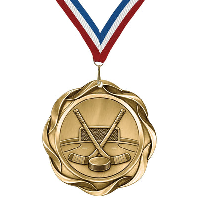 Ice Hockey Medals - Youth Team Awards, 2-1/4" Fusion Medal in Gold, Silver & Bronze