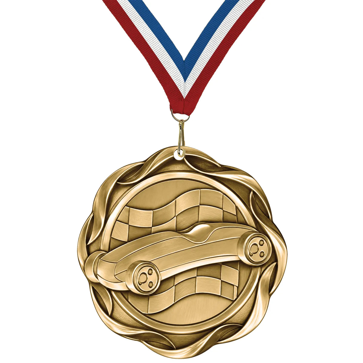 Pinewood Derby Medals - Pack & Race Day Awards, 2-1/4" Fusion Medal in Gold, Silver & Bronze