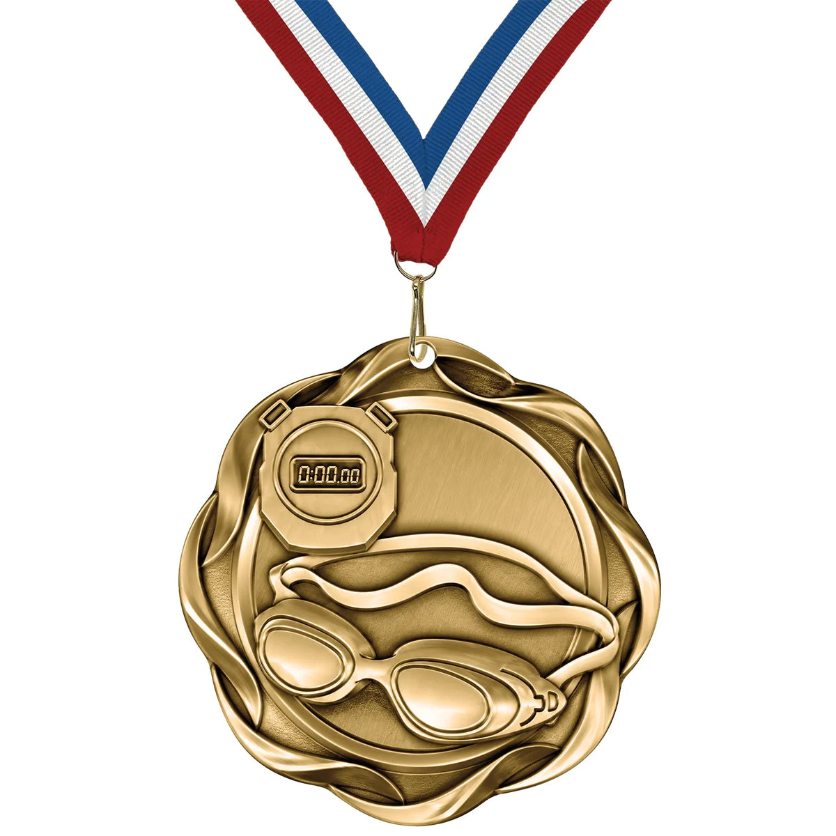 Swimming Medals - Team & Meet Awards, 2-1/4" Fusion Medal in Gold, Silver & Bronze