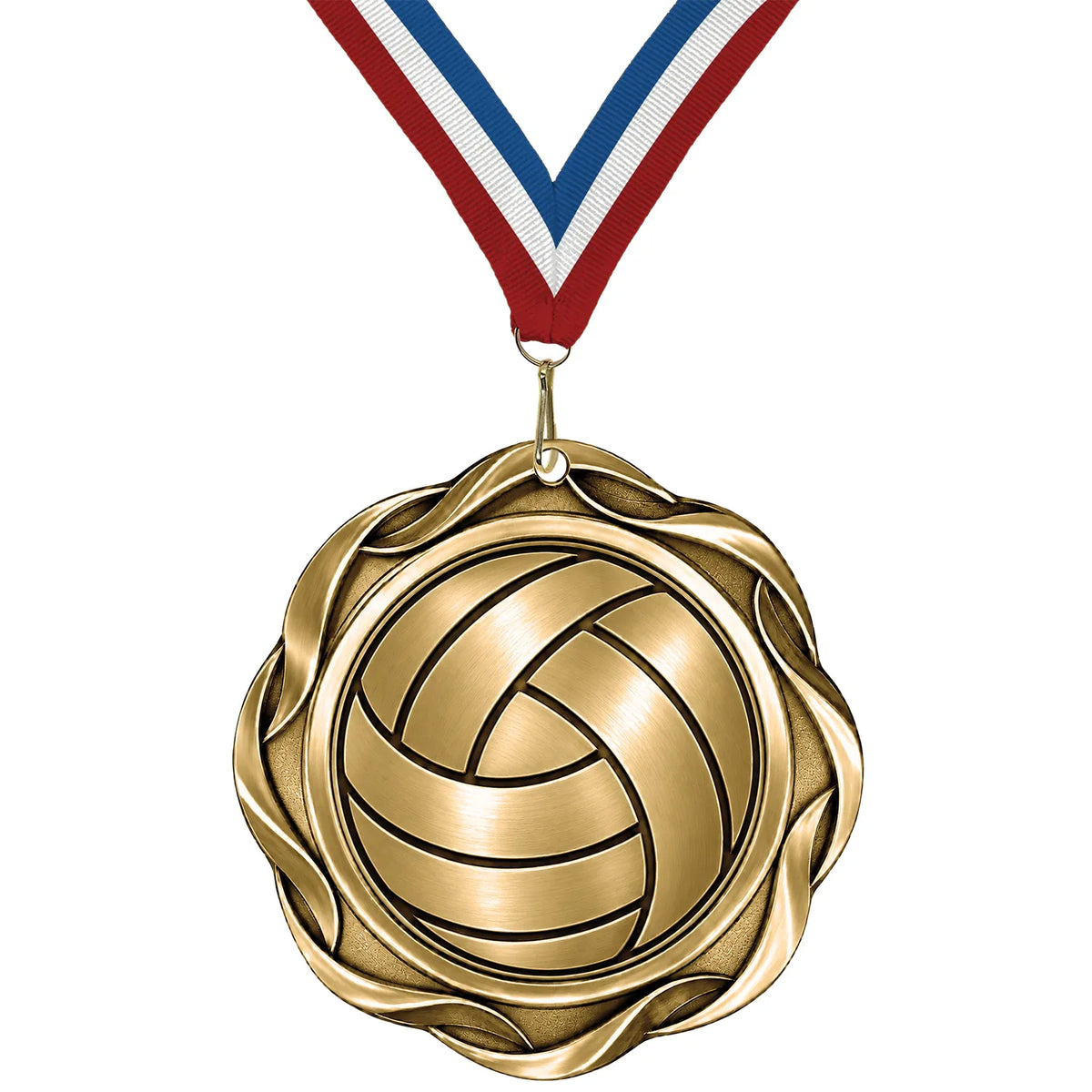 Volleyball Medals - Youth & Club Team Awards, 2-1/4" Fusion Medal in Gold, Silver & Bronze
