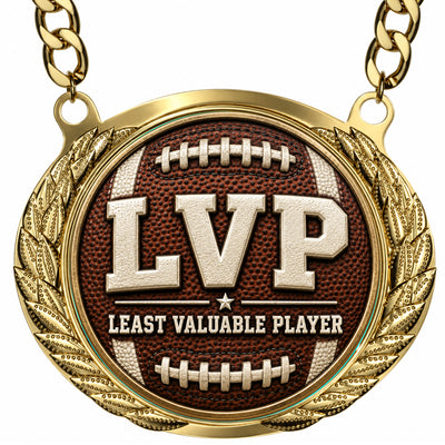 LVP - Least Valuable Player - Fantasy Football Winner Medalion