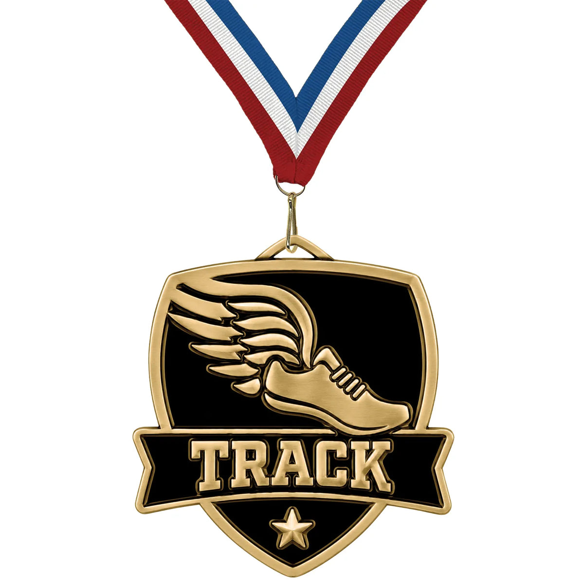 Track Shield Design Medal – Champion Track & Field Award