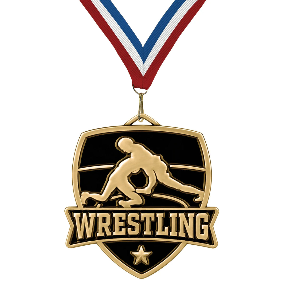 Wrestling Shield Design Medal – Champion Wrestling Award