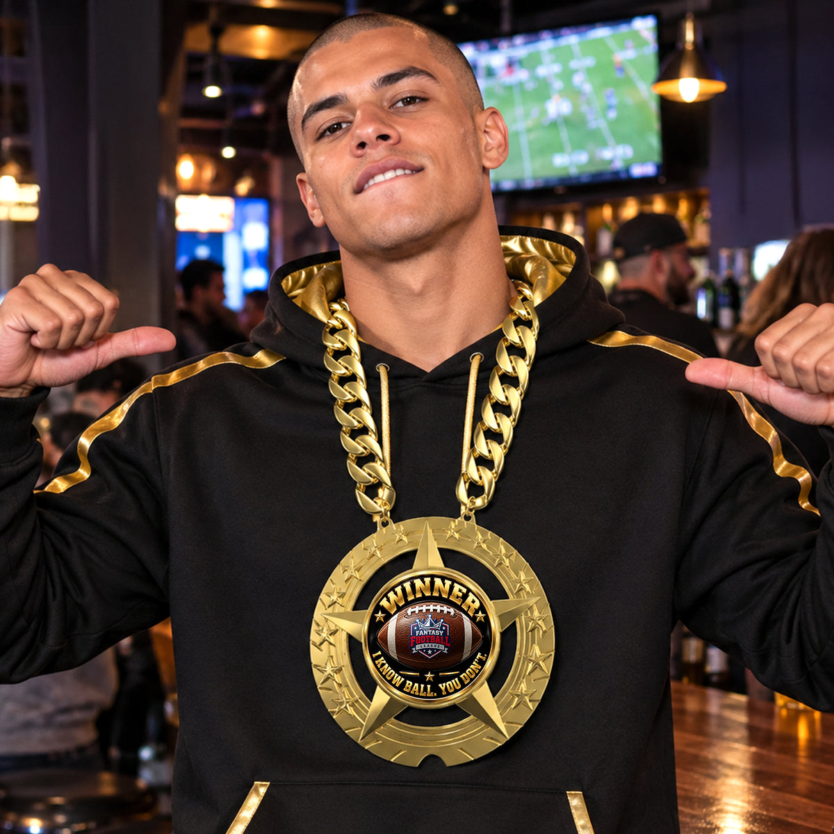 Fantasy Football Champion Chain - Winner - I Know Ball. You Don't
